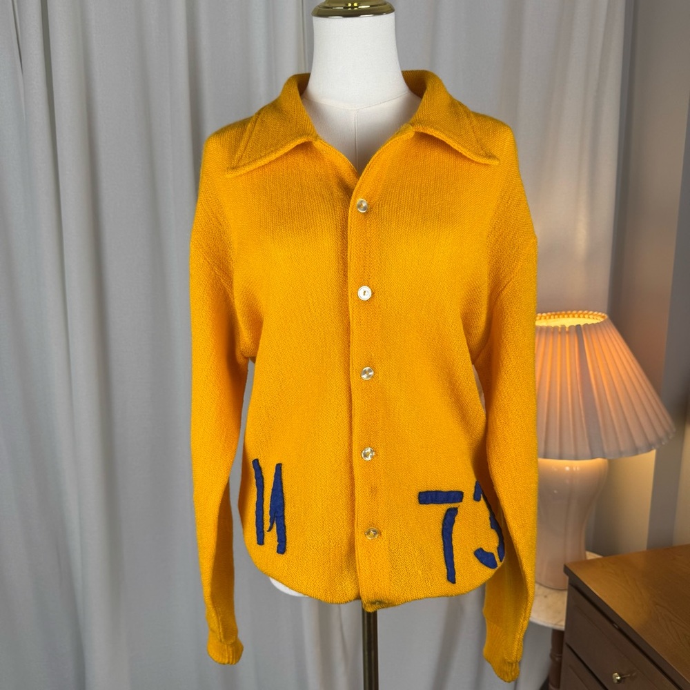 Vintage 1970s Jantzen Varsity Big Bill Alpaca & Mohair Cardigan - Picture 2 of 12